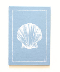 Petite Scallop Shell on Blue
