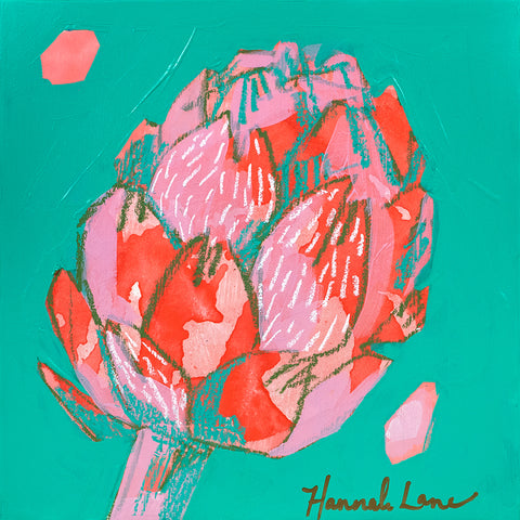 Spring Artichoke Aqua and Pink