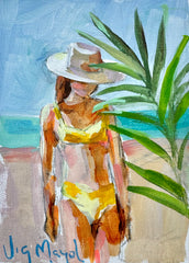 Mini Swimmer Yellow Bikini and Palm