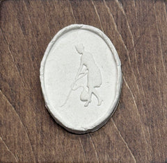 Intaglio Woman Vacuuming