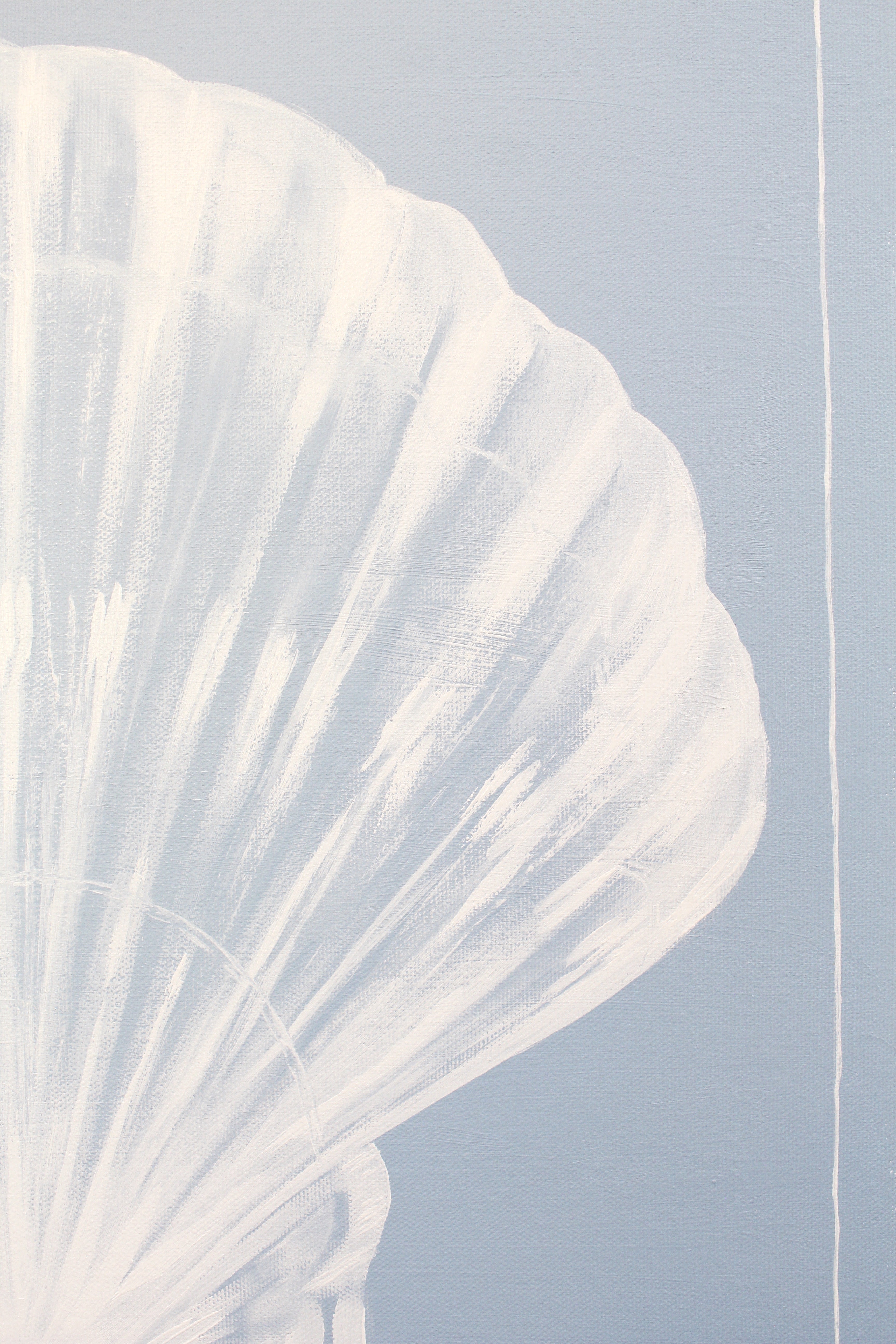 Scallop Shell on Blue